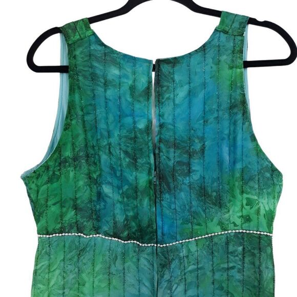 Vtg 70's Handmade Mu Mu Maxi Hostess Dress Watercolor Tie-dye Sz XL - Picture 5 of 7